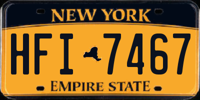 NY license plate HFI7467