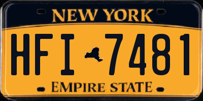 NY license plate HFI7481