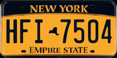 NY license plate HFI7504