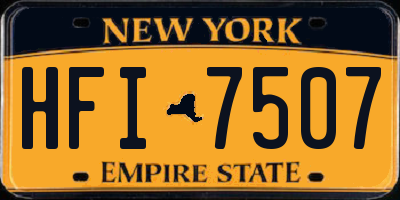 NY license plate HFI7507