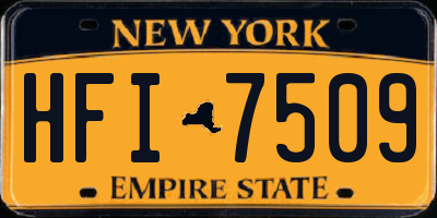 NY license plate HFI7509