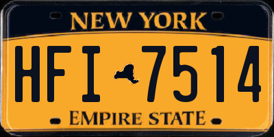 NY license plate HFI7514