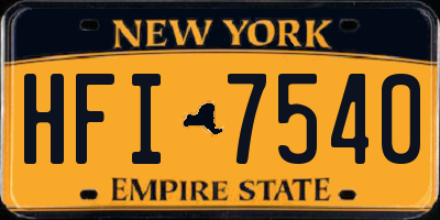 NY license plate HFI7540