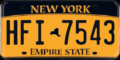 NY license plate HFI7543