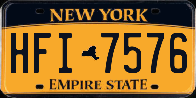 NY license plate HFI7576