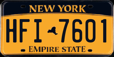 NY license plate HFI7601