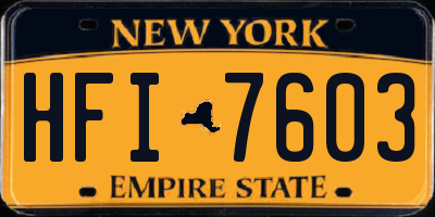 NY license plate HFI7603