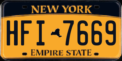 NY license plate HFI7669