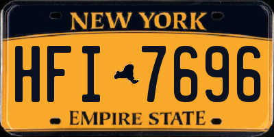 NY license plate HFI7696