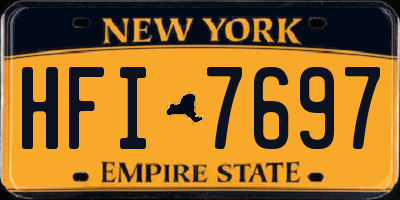 NY license plate HFI7697