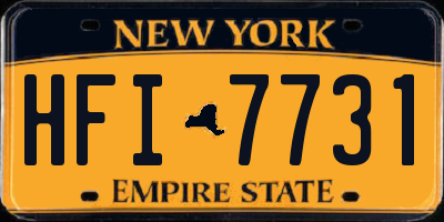 NY license plate HFI7731