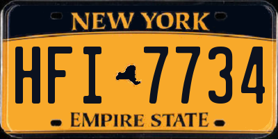 NY license plate HFI7734