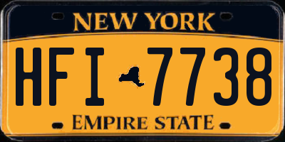 NY license plate HFI7738