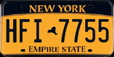 NY license plate HFI7755
