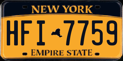 NY license plate HFI7759