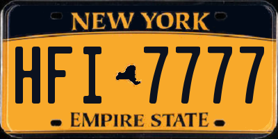 NY license plate HFI7777