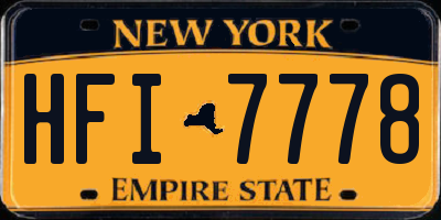 NY license plate HFI7778