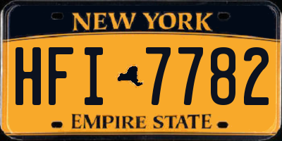 NY license plate HFI7782