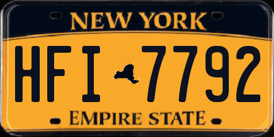 NY license plate HFI7792
