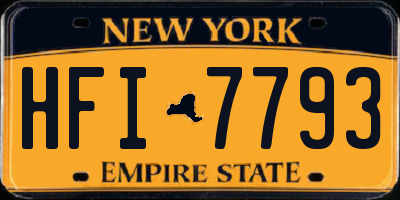 NY license plate HFI7793