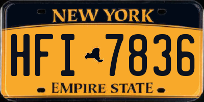 NY license plate HFI7836