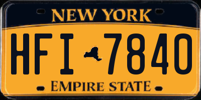 NY license plate HFI7840