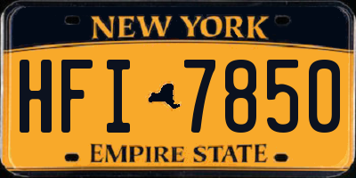 NY license plate HFI7850
