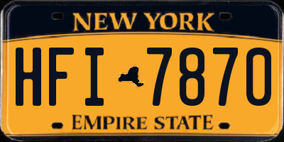 NY license plate HFI7870