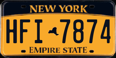 NY license plate HFI7874