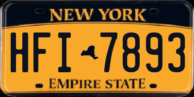 NY license plate HFI7893