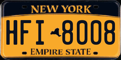 NY license plate HFI8008