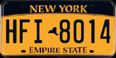 NY license plate HFI8014