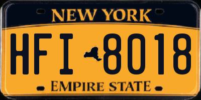 NY license plate HFI8018