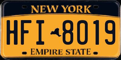 NY license plate HFI8019