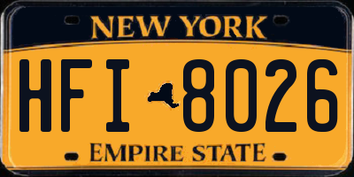 NY license plate HFI8026