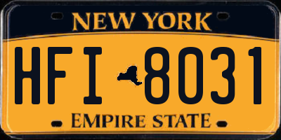 NY license plate HFI8031