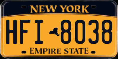 NY license plate HFI8038