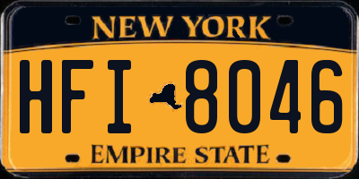NY license plate HFI8046