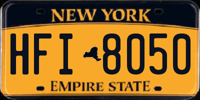 NY license plate HFI8050