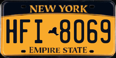 NY license plate HFI8069