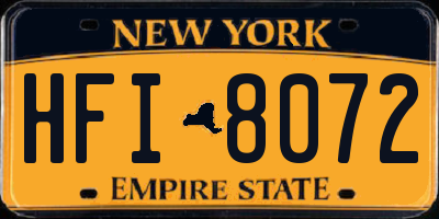NY license plate HFI8072