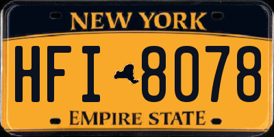 NY license plate HFI8078