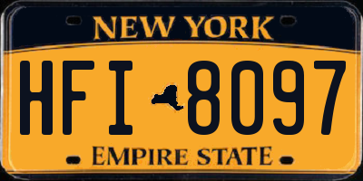NY license plate HFI8097