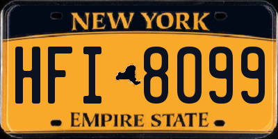 NY license plate HFI8099