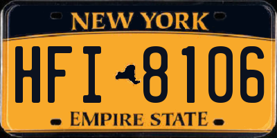 NY license plate HFI8106
