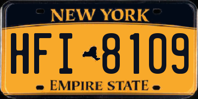 NY license plate HFI8109
