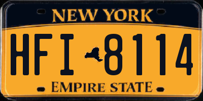 NY license plate HFI8114