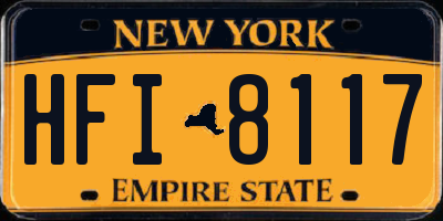 NY license plate HFI8117