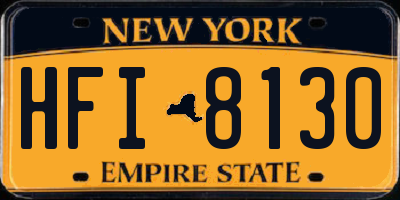 NY license plate HFI8130