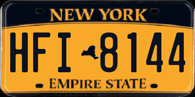 NY license plate HFI8144